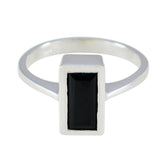 Aurora Black Solitaire Ring for Women with Elegant Design Black Onyx Black
